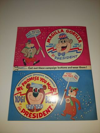Whitman Hanna Barbera ' s Yogi vs.  Magilla For President Coloring Book 1964 2