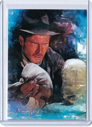 Spt1b Indiana Jones 1 Art Sketch Card Hand Signed By Artist 47/50