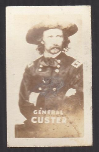 1948 Topps Magic Photo Card Figures Of The Wild West - General Custer - 1 Of 7 - S