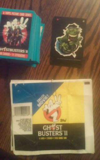 1989 Topps Ghostbusters Ii Complete Trading Card,  Sticker Set W/wrappers