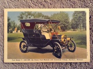 Vintage 1955 Postcard Of Ford Model T - Henry Ford Museum,  Dearborn,  Michigan