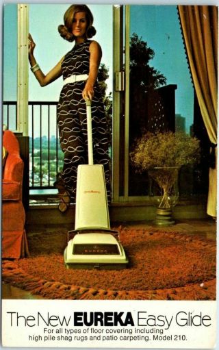 Vintage Eureka Vacuums Advertising Postcard " The Eureka Easy Glide " C1970s