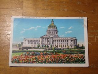 Vintage Postcard The City Hall,  Civic Center,  San Francisco,  California
