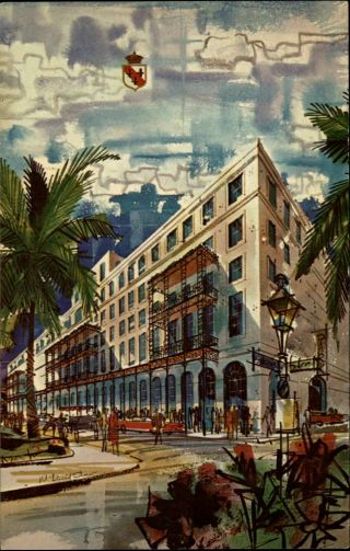 Royal Orleans Hotel Artist Rendering Orleans Louisiana Vintage Postcard