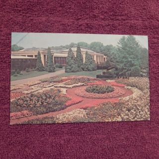 Vintage Postcard Longwood Gardens,  Kennett Square,  Pa.  Annuals Near Conservatory