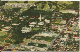 Vintage University Of California At Berkeley Football Baseball Stadium Postcard