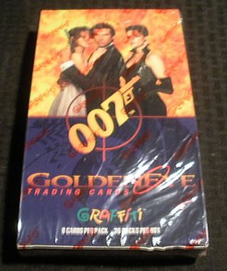 1995 James Bond 007 Golden Eye Trading Card Box 36 Packs Graffiti