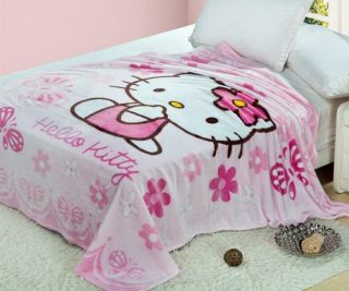 Cute Hello Kitty Home Soft Plush Bedroom Blanket Throw Cover 59 " X78 " Pink