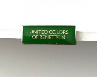 Vintage 80s 90s United Colors Of Benetton Pinback Pin Button Fashion Brand Logo