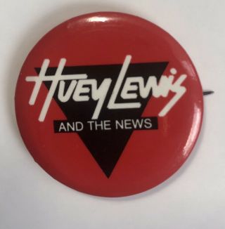 Vintage Huey Lewis & The News Pin Button