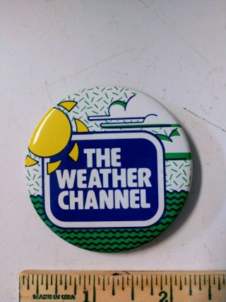 Vintage The Weather Channel Television Souvenir Pinback Button