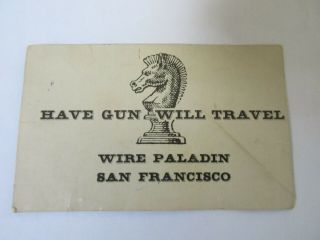 One Non - Sport Trading Card Have Gun Will Travel Wire Paladin