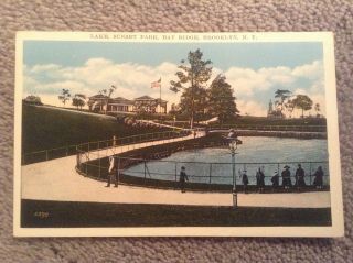 Vintage Postcard Of Lake,  Sunset Park,  Bay Ridge,  Brooklyn,  Ny