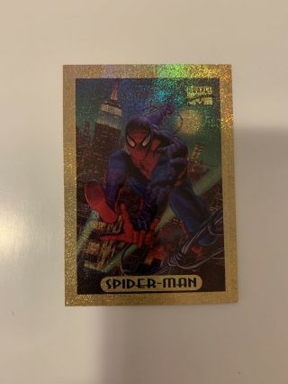 1994 Marvel Masterpieces Limited Edition Gold Holofoil Card 8 Of 10 Spider - Man