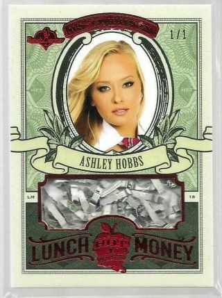 2020 Benchwarmer Hot 4 Teacher Ashley Hobbs 1/1 Red Lunch Money U.  S.  Currency