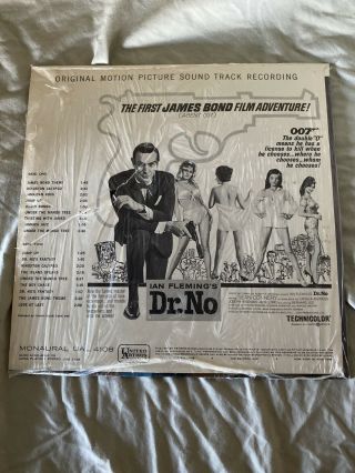 Soundtrack DR.  NO 1963 UNITED ARTISTS UAL - 4108 JAMES BOND 007 In Shrink 2