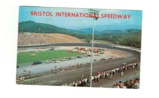 Tn Bristol Tennessee 1963 Vintage Post Card " Bristol International Speedway "