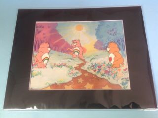Care Bears 2 Animation Production Cels With 2 Animation Drawings