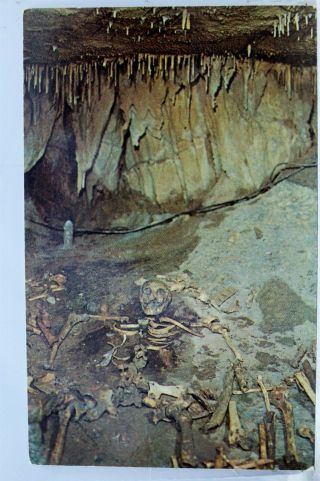 Kentucky Ky Cave City Crystal Onyx Indian Burial Grounds Postcard Old Vintage Pc