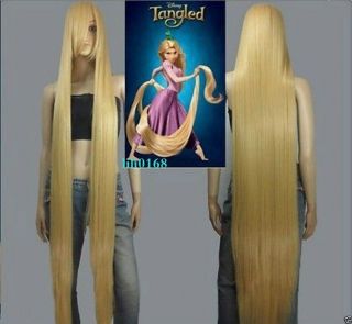150cm Movie Tangled Rapunzel Long Blonde Party Cosplay Full Hair Wig