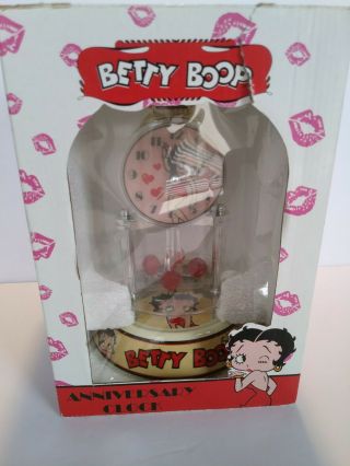 Betty Boop Glass Domed Porcelain Anniversary Clock
