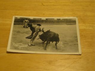 Vintage Postcard El Toreo Juanrz Mexico Bull Fighter Photo 1930 - 40 