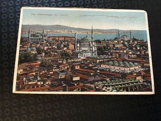 Vintage Postcard - Panoramic View Of The Bazars - Constantinople - A1