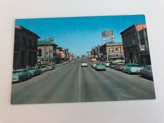 Vintage Chrome Postcard - - Idaho - - Twin Falls - - Main Street - - Business Section - - Id Pc