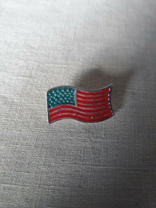 Vintage Us Flag Lapel Pin Enamel Metal