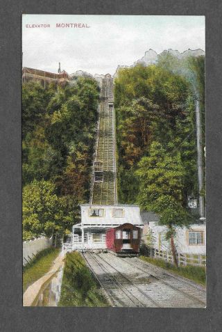 Vintage Post Card Of The Elevator In Montreal Circa 1910
