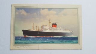 Postcard Sized Cunard Rmf Sylvania Abstract Log Vintage 1959