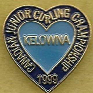 1999 Kelowna Canadian Junior Curling Championships Cca Blue Heart Pin