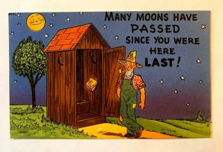 Vintage 1930 - 45 Comic " Many Moons Have Passed Since You Were Here Last " Linen Pc