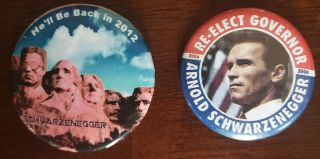 Arnold Schwarzenegger Governor Of California Governator Campaign Pinback Buttons