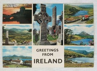 Vintage John Hinde Postcard Multiview Greetings From Ireland