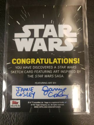 2018 Topps Star Wars Galaxy Sketch Card Luke Skywalker 1 Of 1 Artist: Jamie. 2