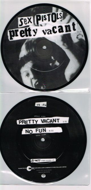 Sex Pistols - Pretty Vacant Zealand Artwork 7 " Picture Disc Single
