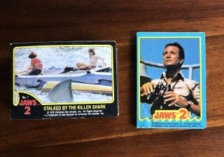 1978 Jaws 2 Topps Trading Cards Complete Set Of 59,  11 Stickers