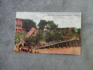 Vintage Post Card - St.  Joseph,  Michigan,  Moving Stairway On Lake Front,  1911