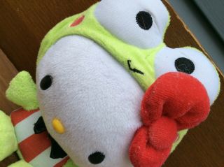 Rare Hello Kitty In Keroppi Green Frog Costume Red White Plush Doll 6” Plush Toy