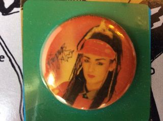 Vintage 1980s Band Boy George Culture Club Pinback Button Badge Pin 1.  25 Inch