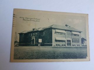 Postcard Vintage Canada Ontario King George School Walkerville