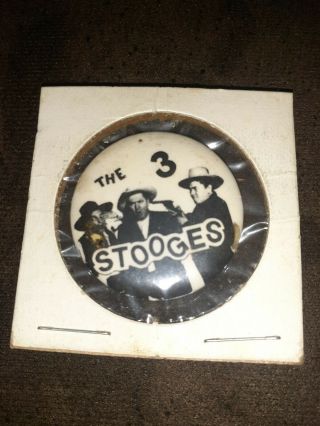 Vintage The 3 Stooges Pinback Button