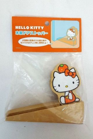 Rare Vintage 2004 Sanrio Hello Kitty & Mimmy Wood Wedge Door Stop Japan