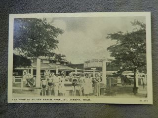 Vintage Post Card - St.  Joseph,  Michigan,  The Whip At Silver Beach,  1930 