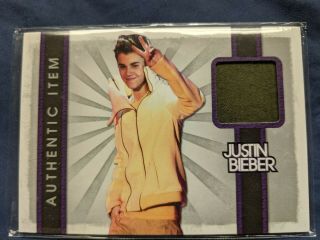2012 Panini Justin Bieber Card W/ Authentic Event Worn Costume Material Swatch 4