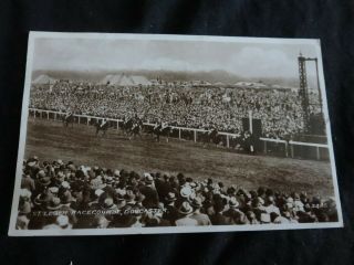 St.  Leger Racecourse Doncaster G2405 1938 Postcard Rp Card Vintage Horses Race