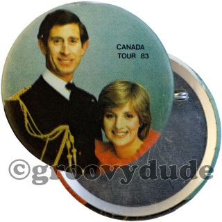 1983 Princess Diana Prince Charles Royal Family Canada Tour Pin Pinback Button