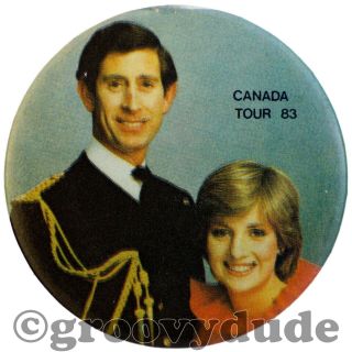 1983 Princess Diana Prince Charles Royal Family Canada Tour Pin Pinback Button 2