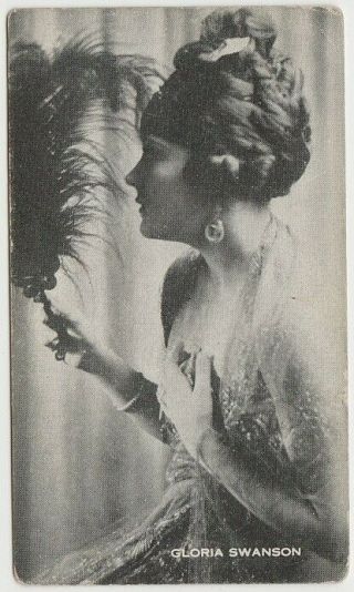 Gloria Swanson 1916 Film Star Trading Card - Dist.  Players Style Blank Back